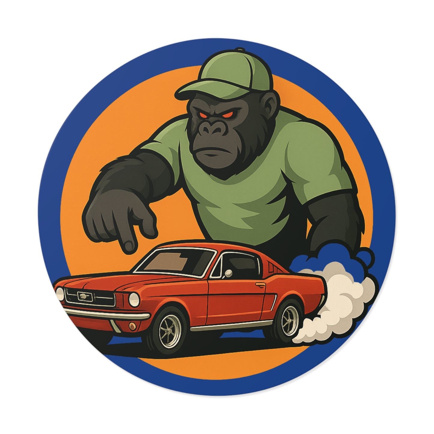 Gorilla Car Vinyl Stickers, Fun Car Decor, Reusable Stickers, Gift for Car Lovers, Cool Wall Art, Racing Theme