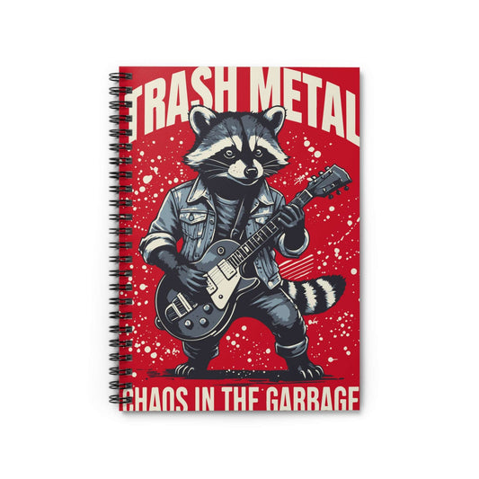 Rockin' Raccoon Notebook | Unique Spiral Journal for Music Lovers | Gift for Musicians, Punk Rock Fans, Creative Minds