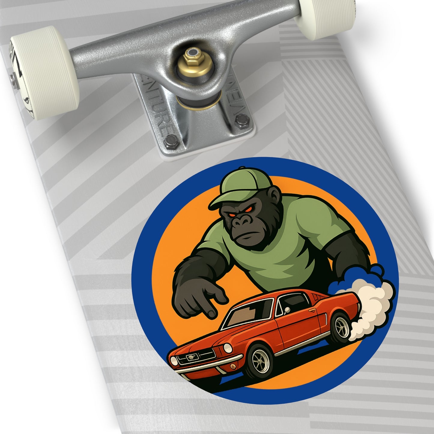Gorilla Car Vinyl Stickers, Fun Car Decor, Reusable Stickers, Gift for Car Lovers, Cool Wall Art, Racing Theme