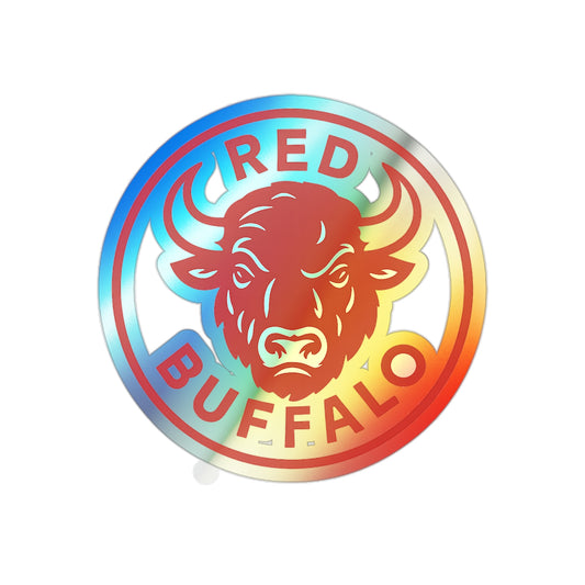 Holographic Buffalo Stickers, Vibrant Vinyl Decals for Skateboards, Laptop, Water Bottles, Gifts, Festivals