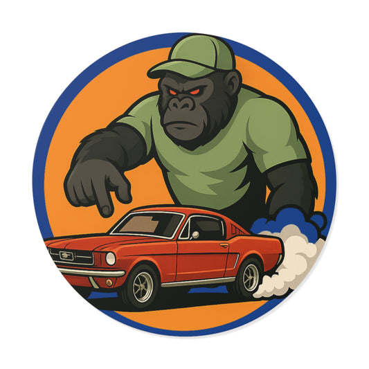 Gorilla Car Vinyl Stickers, Fun Car Decor, Reusable Stickers, Gift for Car Lovers, Cool Wall Art, Racing Theme