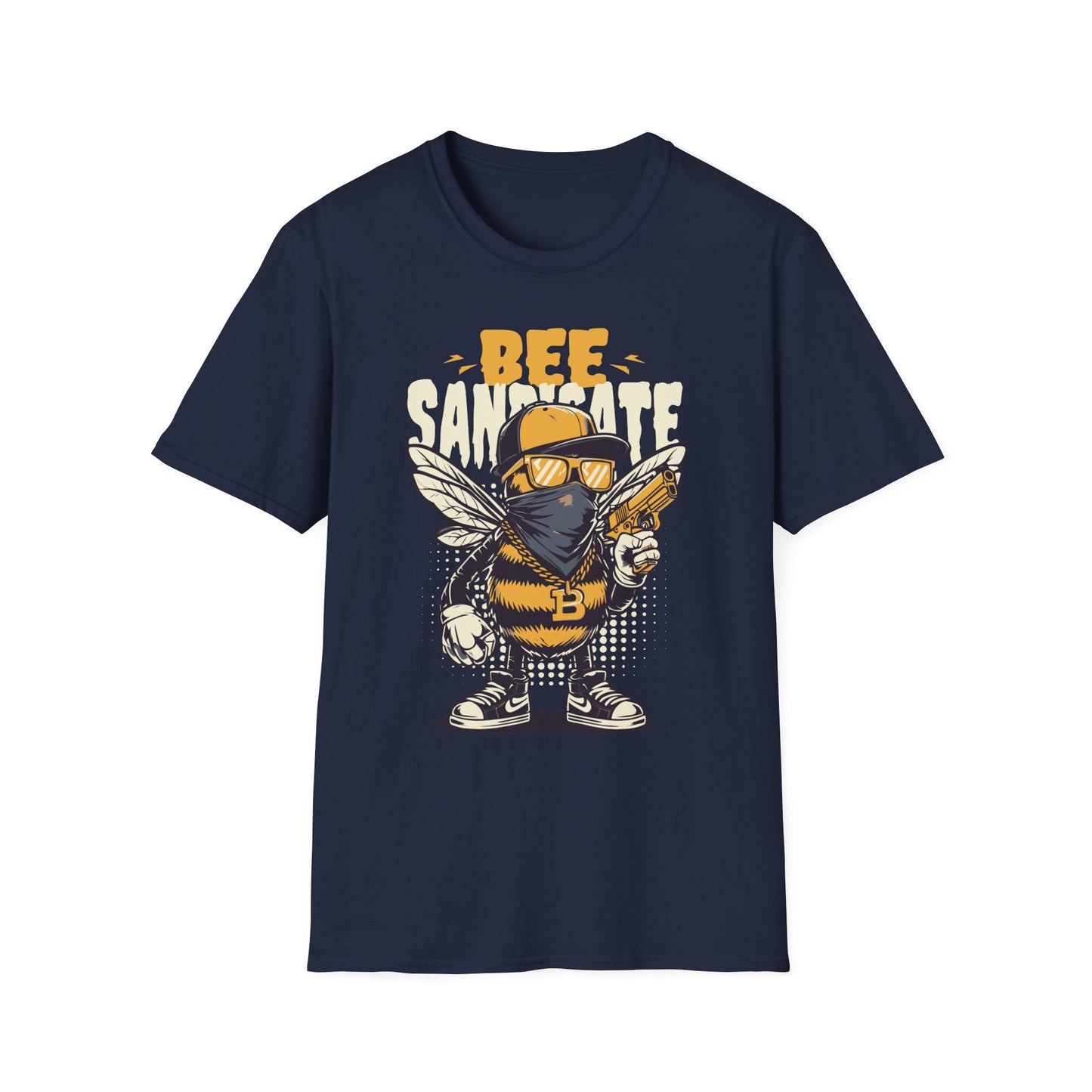 Bee Themed Unisex Softstyle T-Shirt, Fun Graphic Tee, Gift for Bee Lovers, Unique Bee T-Shirt, Casual Wear, Birthday Gift