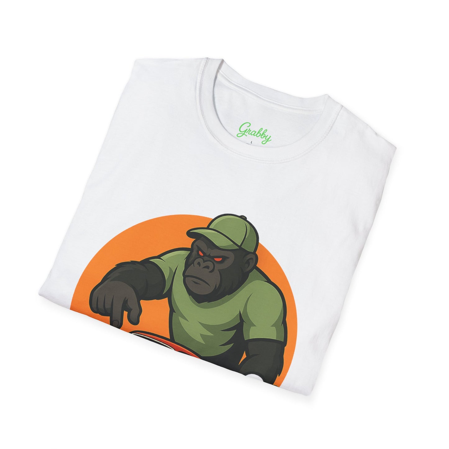 Gorilla Car Chase T-Shirt | Fun Unisex Softstyle Tee for Car Lovers, Animal Enthusiasts, Gift for Birthdays, Casual Wear, Adventure Lovers
