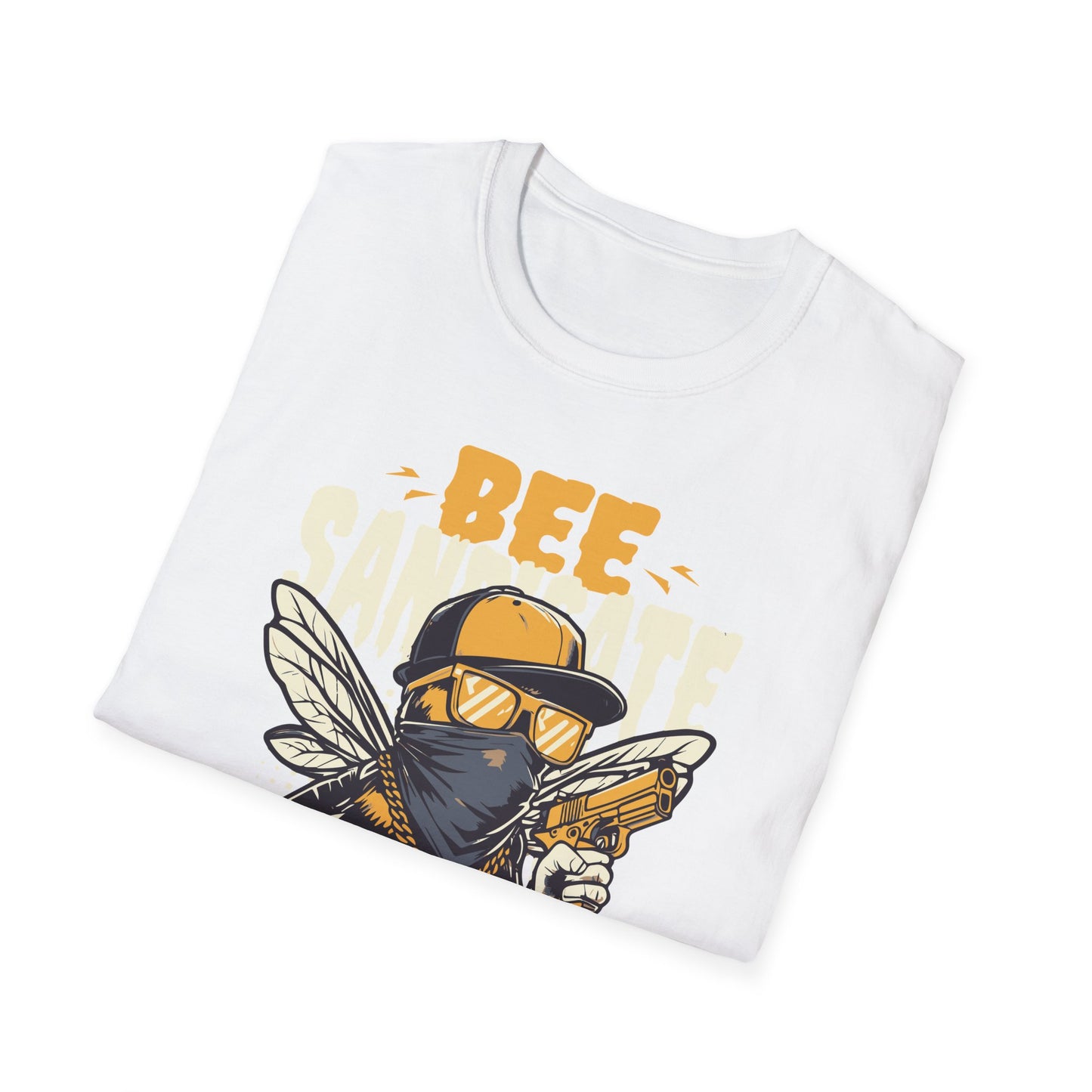 Bee Themed Unisex Softstyle T-Shirt, Fun Graphic Tee, Gift for Bee Lovers, Unique Bee T-Shirt, Casual Wear, Birthday Gift