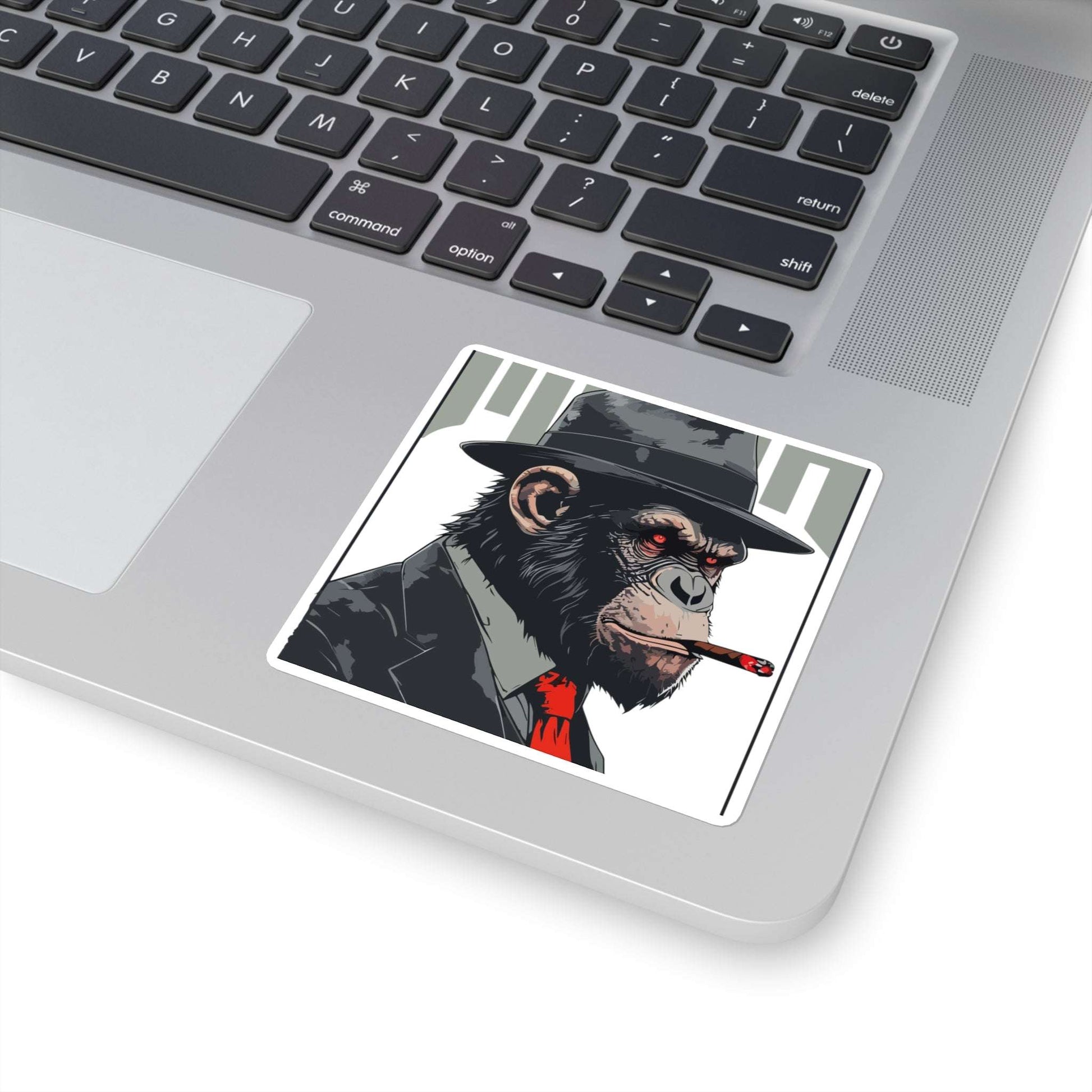Chimpanzee Smoking Cigar Square Sticker
