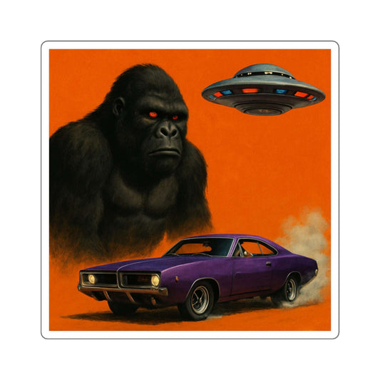 Retro Monster Vibe Square Stickers | Perfect for Laptop, Water Bottles, Scrapbooking, Car Decor, Gift Ideas