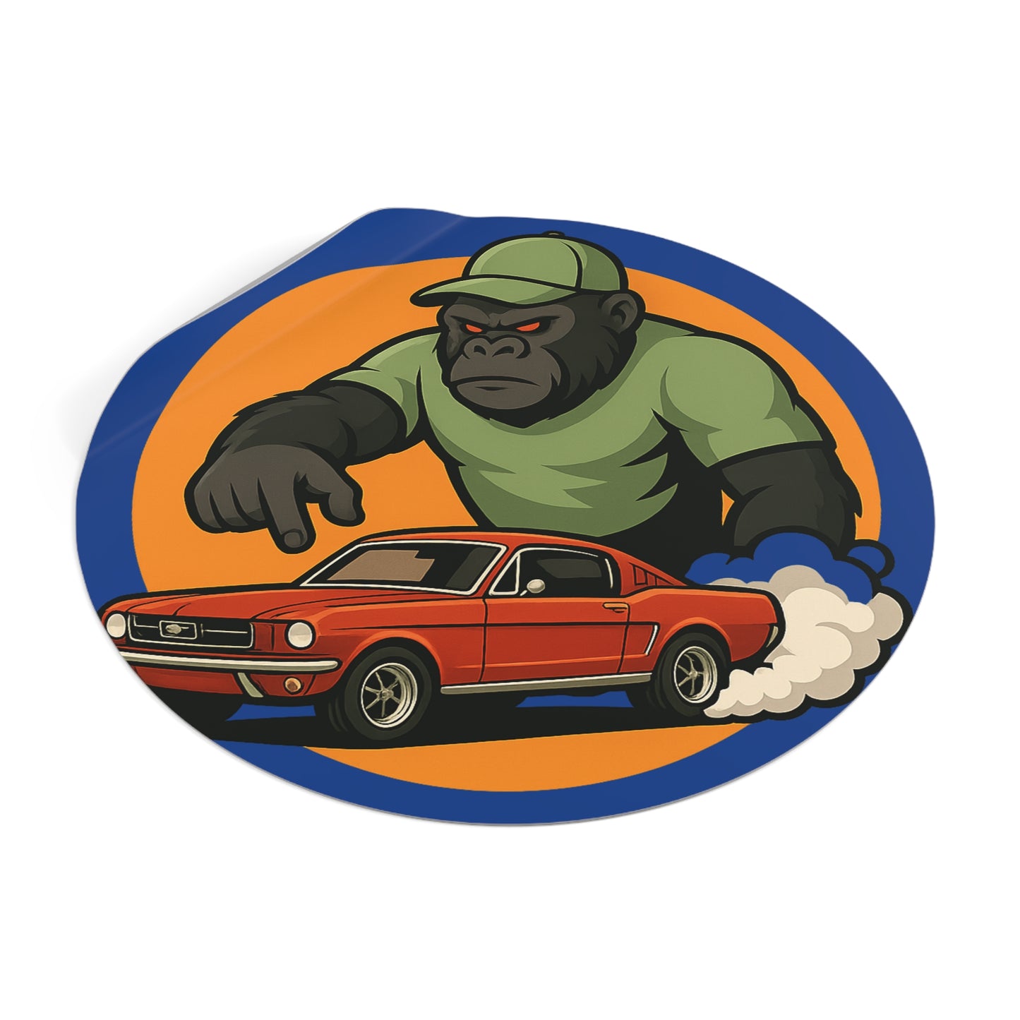 Gorilla Car Vinyl Stickers, Fun Car Decor, Reusable Stickers, Gift for Car Lovers, Cool Wall Art, Racing Theme