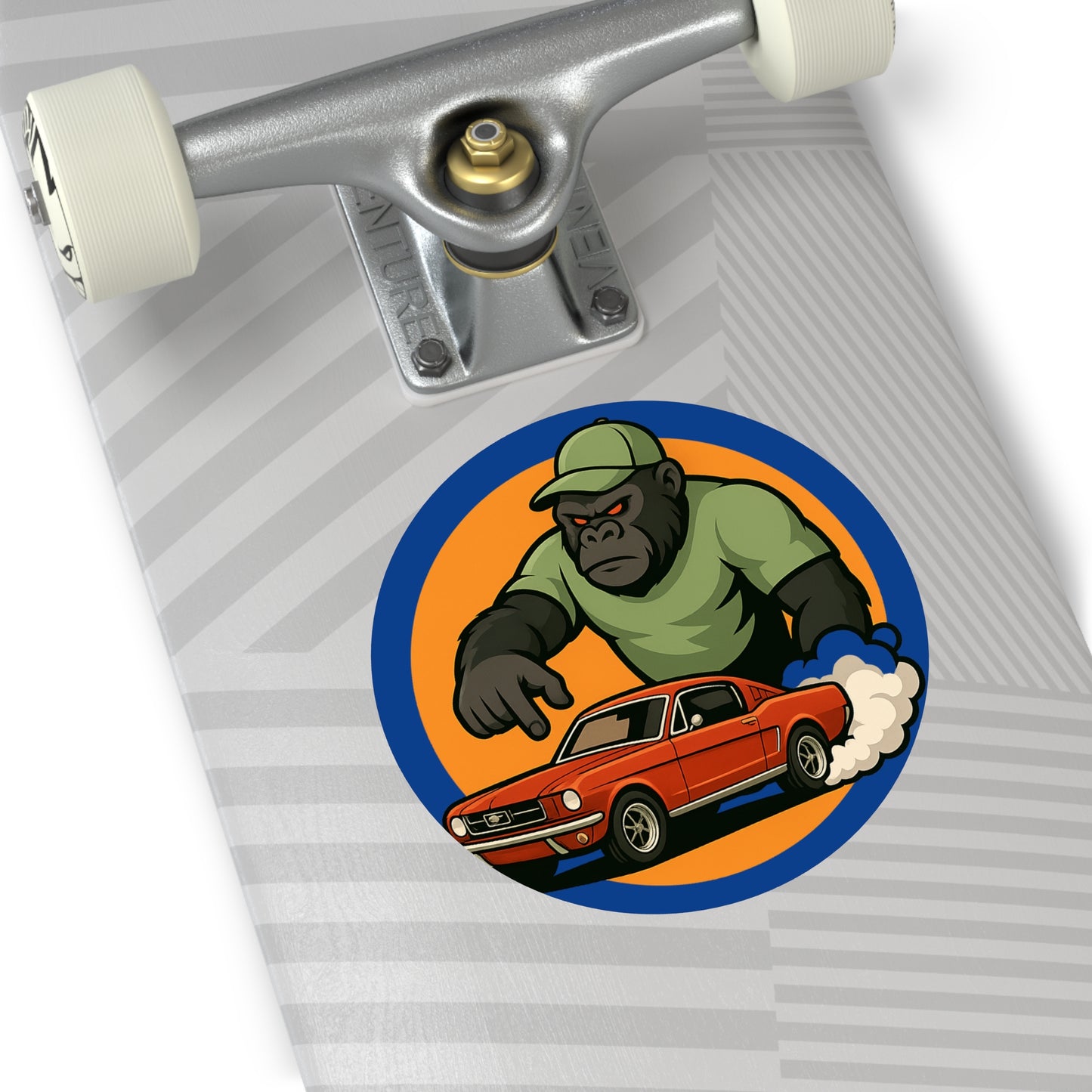 Gorilla Car Vinyl Stickers, Fun Car Decor, Reusable Stickers, Gift for Car Lovers, Cool Wall Art, Racing Theme