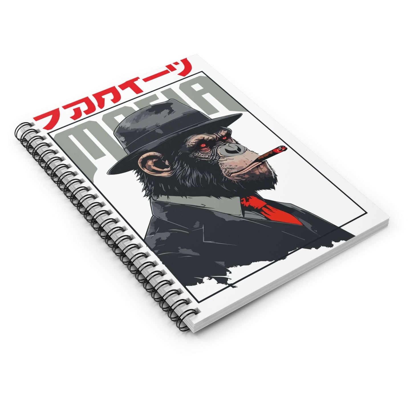 Stylish Spiral Notebook - 'Mafia Monkey' Design, Perfect for Writing, Journaling, School, Gifts, Office Use