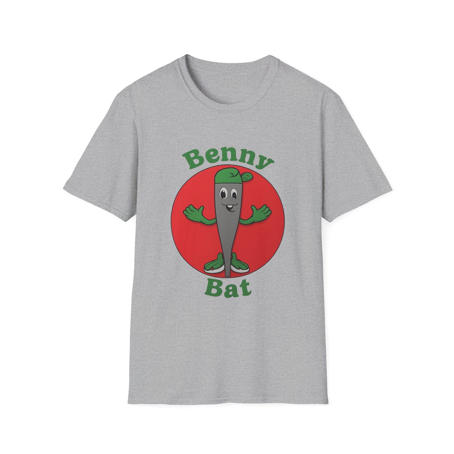 Benny Bat Unisex Softstyle T-Shirt - Fun Graphic Tee for Kids, Perfect for Parties, Birthdays, and Everyday Wear, Cute Apparel, Gift Idea