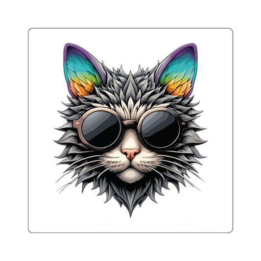 Cool Cat Sticker Square Stickers