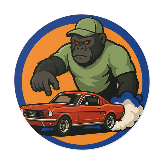 Gorilla Car Vinyl Stickers, Fun Car Decor, Reusable Stickers, Gift for Car Lovers, Cool Wall Art, Racing Theme