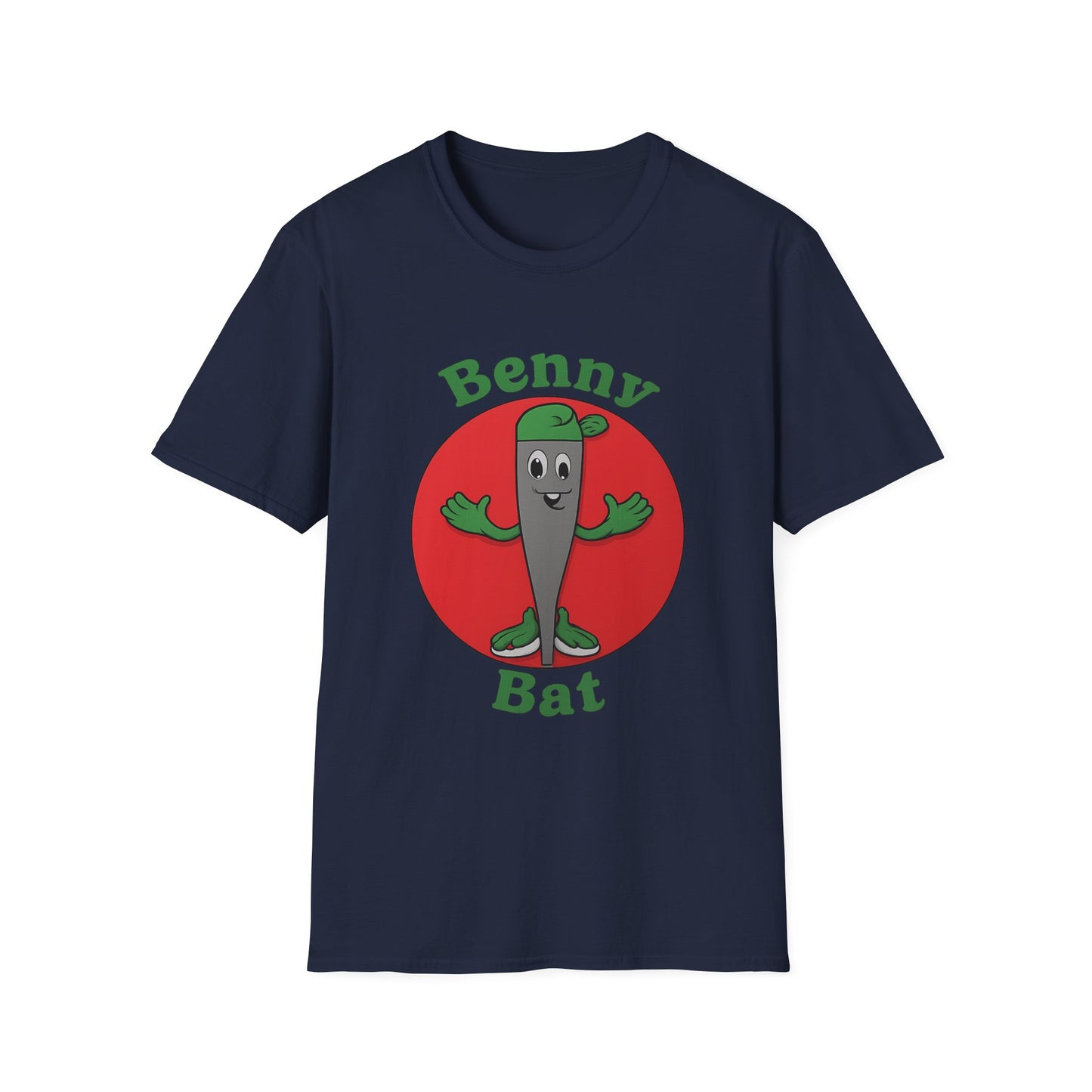 Benny Bat Unisex Softstyle T-Shirt - Fun Graphic Tee for Kids, Perfect for Parties, Birthdays, and Everyday Wear, Cute Apparel, Gift Idea