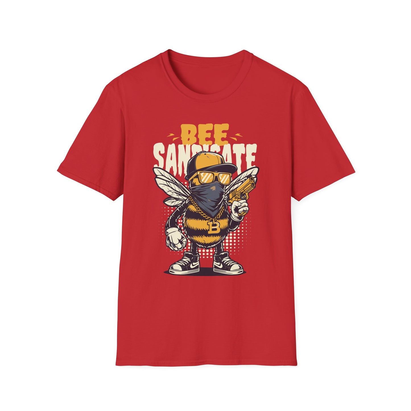 Bee Themed Unisex Softstyle T-Shirt, Fun Graphic Tee, Gift for Bee Lovers, Unique Bee T-Shirt, Casual Wear, Birthday Gift