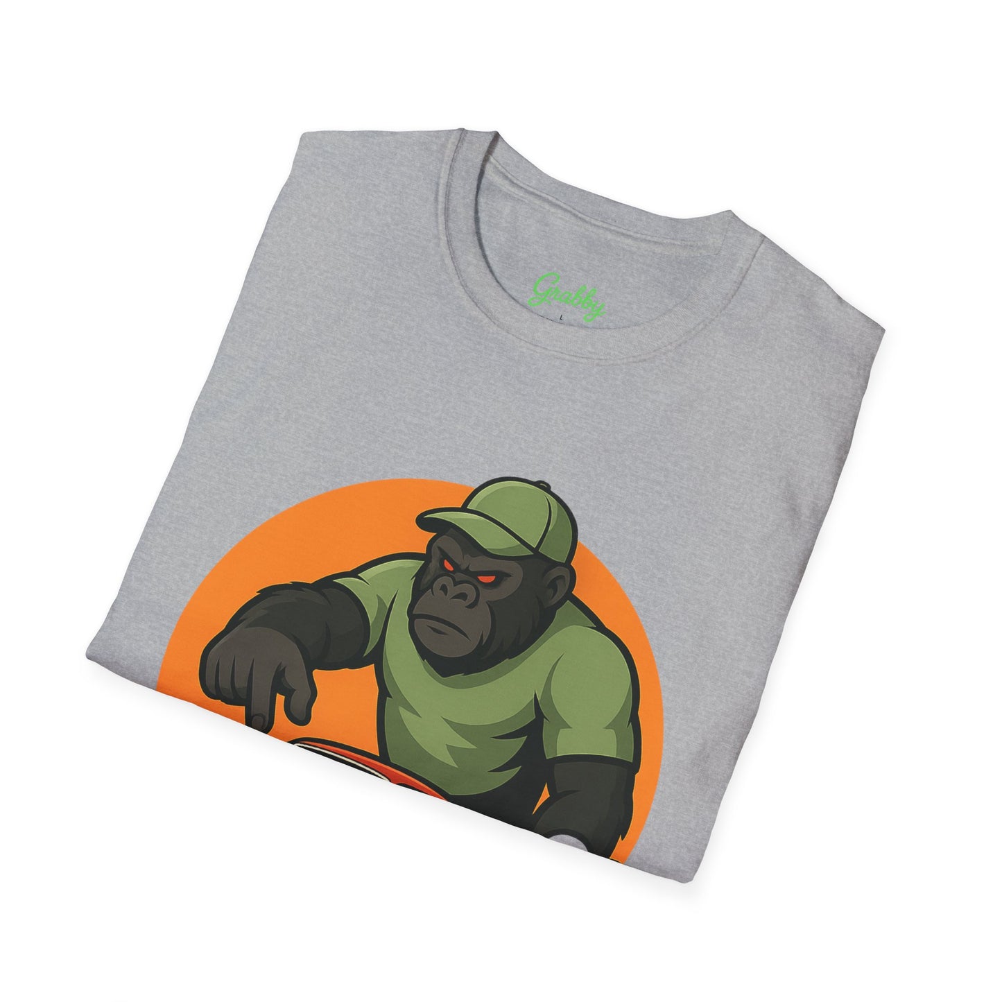 Gorilla Car Chase T-Shirt | Fun Unisex Softstyle Tee for Car Lovers, Animal Enthusiasts, Gift for Birthdays, Casual Wear, Adventure Lovers