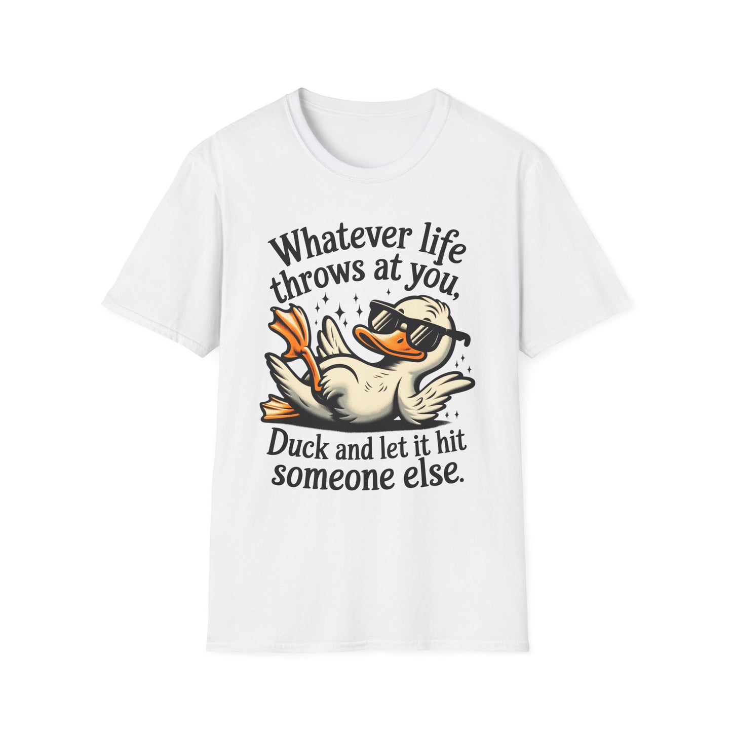 Whimsical Duck Quote T-Shirt, Fun Relaxed Tee, Gift for Nature Lovers, Humor Shirt, Beachwear, Everyday Casual Wear