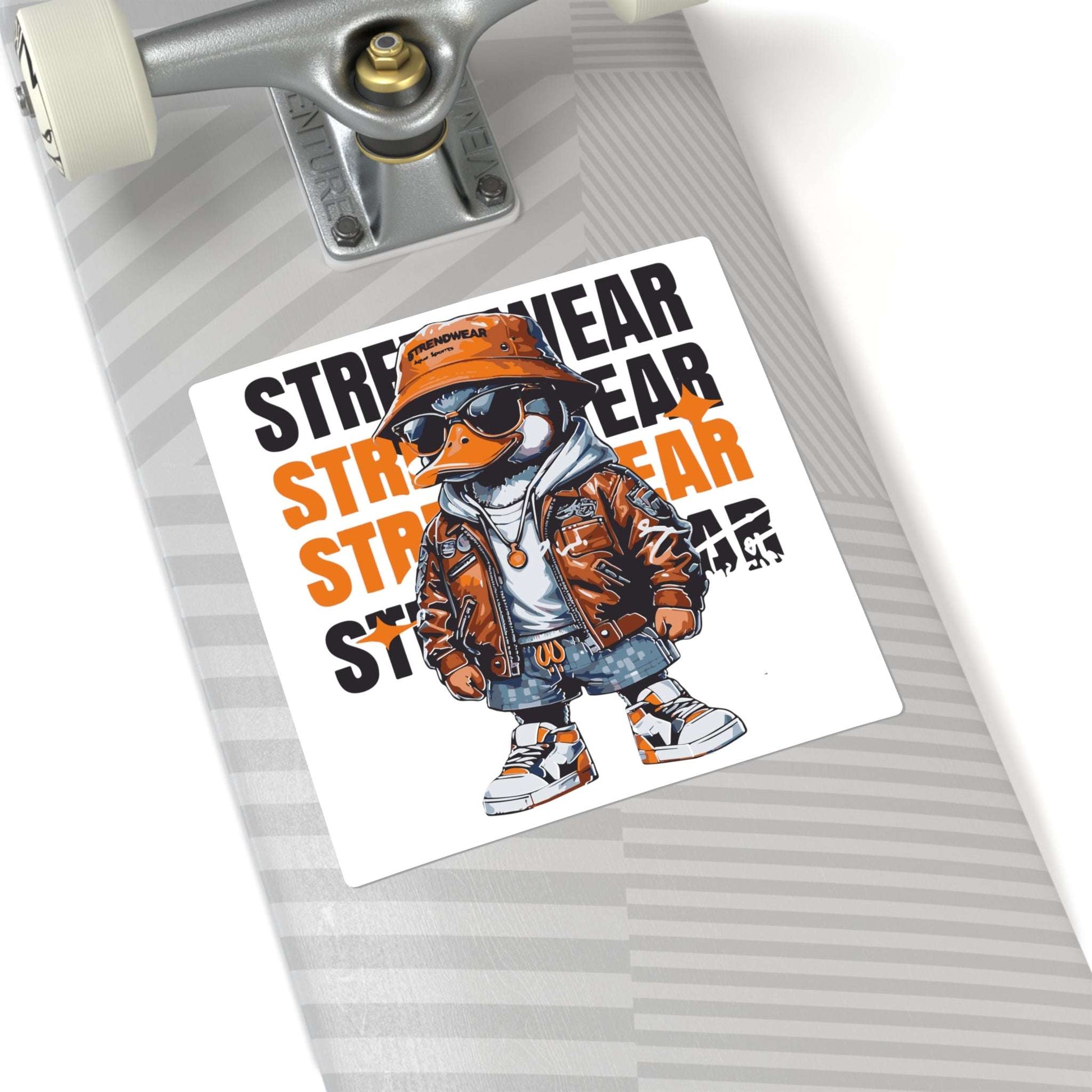 Duck Square Stickers with Hip Jacket and Shades Design