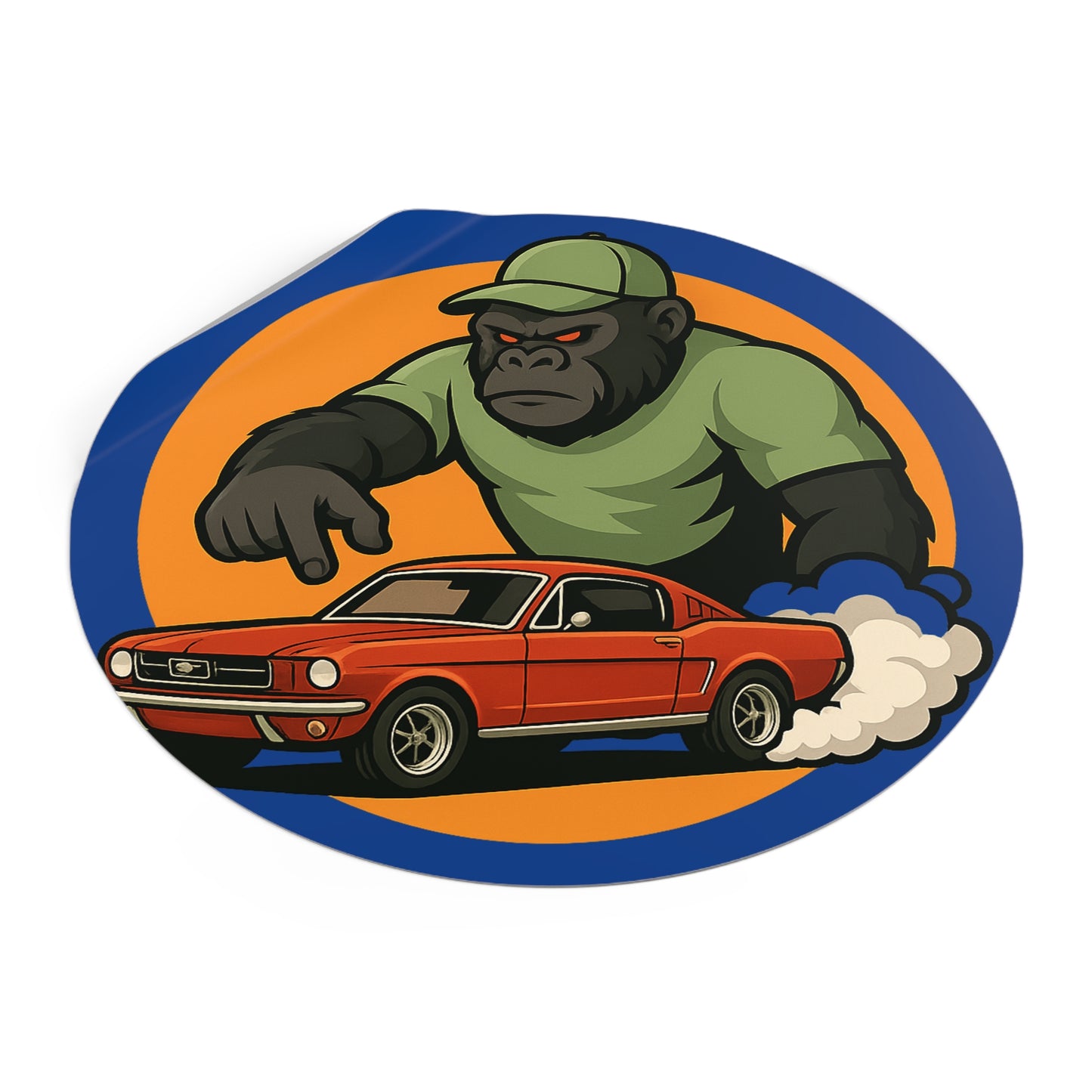 Gorilla Car Vinyl Stickers, Fun Car Decor, Reusable Stickers, Gift for Car Lovers, Cool Wall Art, Racing Theme