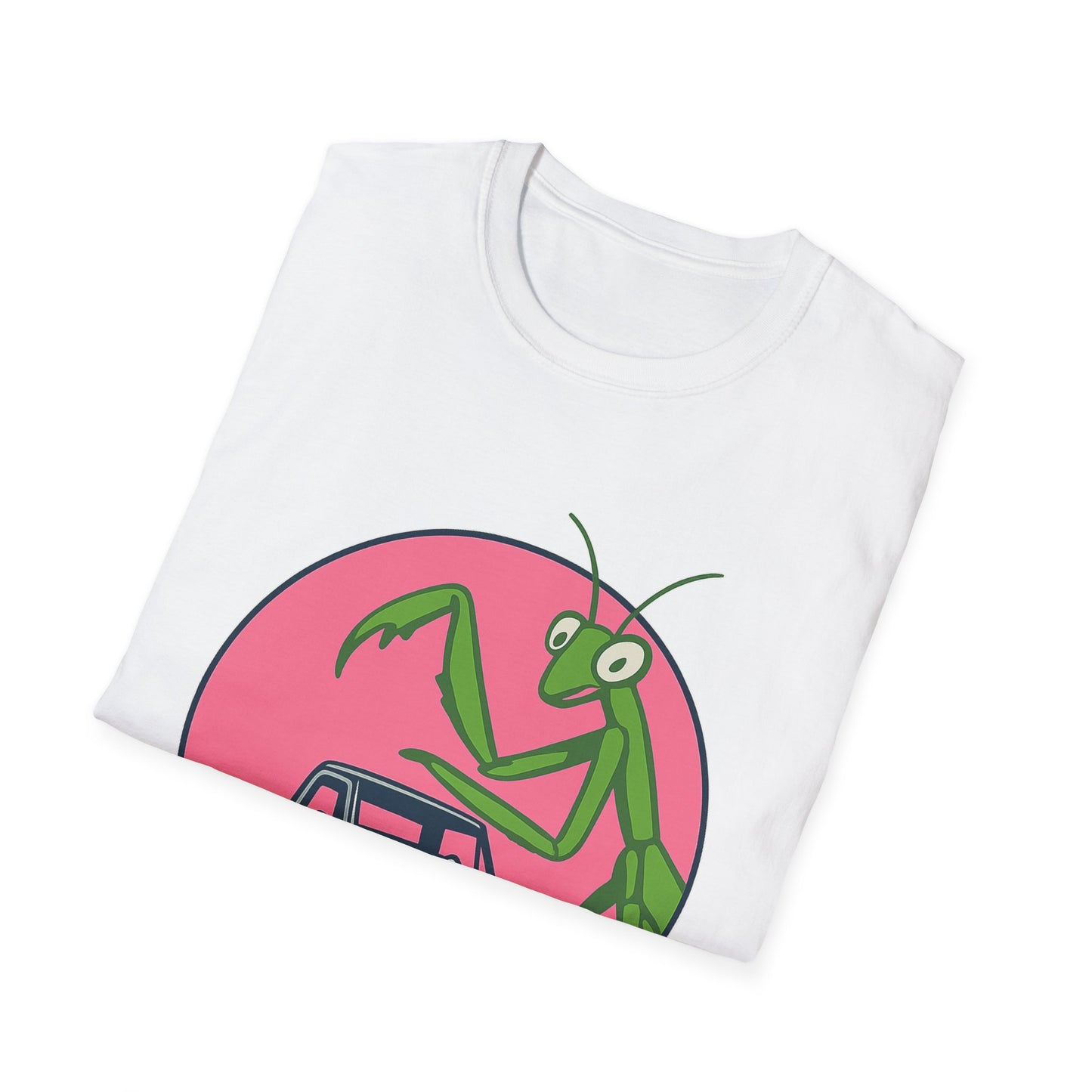 Giant Mantis T-Shirt, Unisex Softstyle Tee, Insect Lover Gift, Car Enthusiast Apparel, Wild Nature Shirt, Fun Graphic Tee