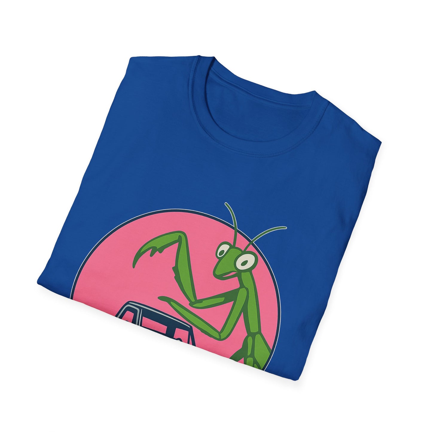 Giant Mantis T-Shirt, Unisex Softstyle Tee, Insect Lover Gift, Car Enthusiast Apparel, Wild Nature Shirt, Fun Graphic Tee
