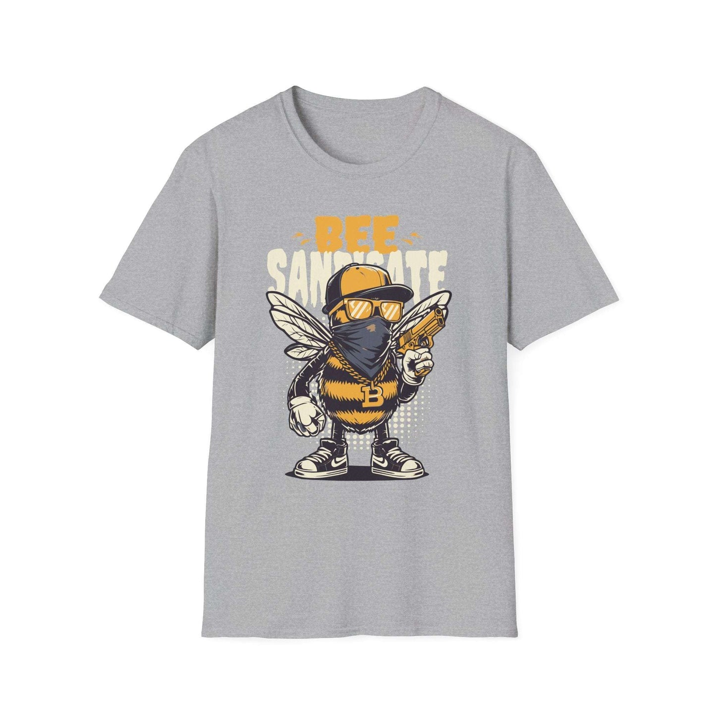 Bee Themed Unisex Softstyle T-Shirt, Fun Graphic Tee, Gift for Bee Lovers, Unique Bee T-Shirt, Casual Wear, Birthday Gift