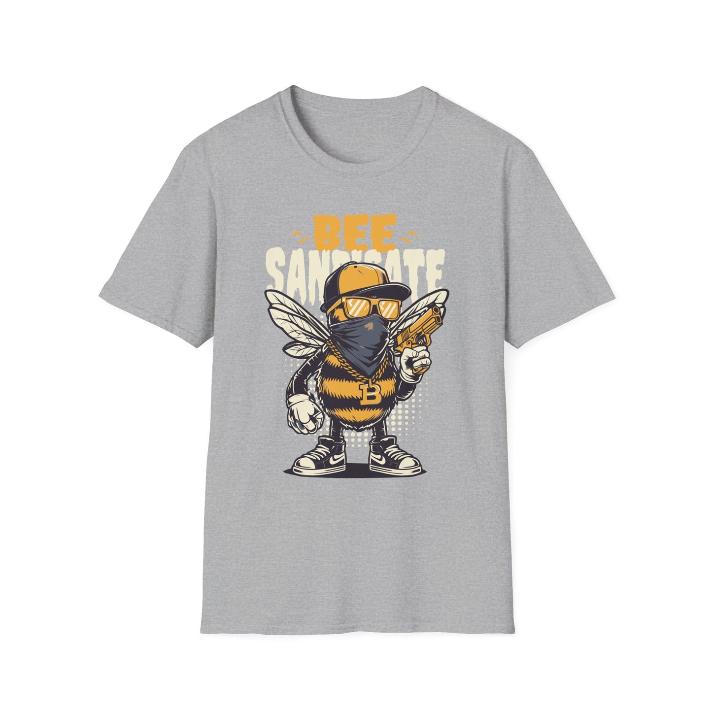 Bee Themed Unisex Softstyle T-Shirt, Fun Graphic Tee, Gift for Bee Lovers, Unique Bee T-Shirt, Casual Wear, Birthday Gift