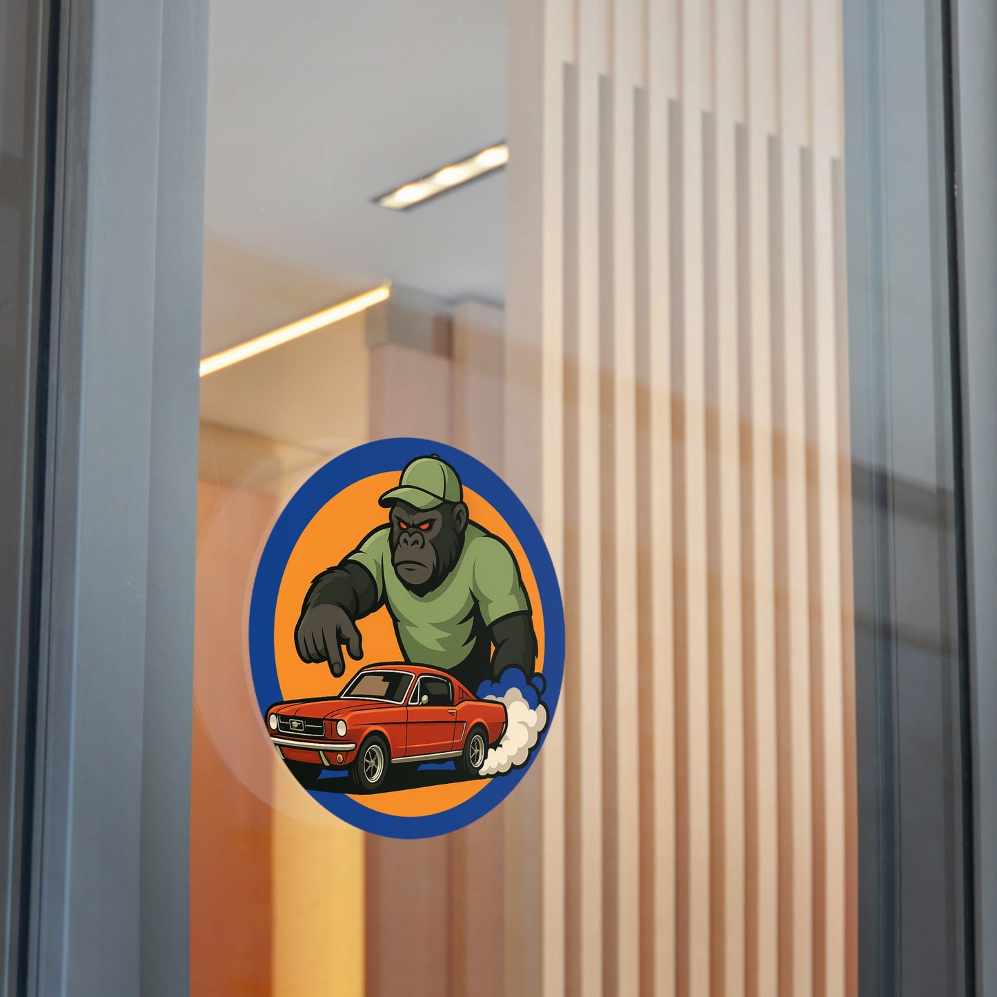 Gorilla Car Vinyl Stickers, Fun Car Decor, Reusable Stickers, Gift for Car Lovers, Cool Wall Art, Racing Theme