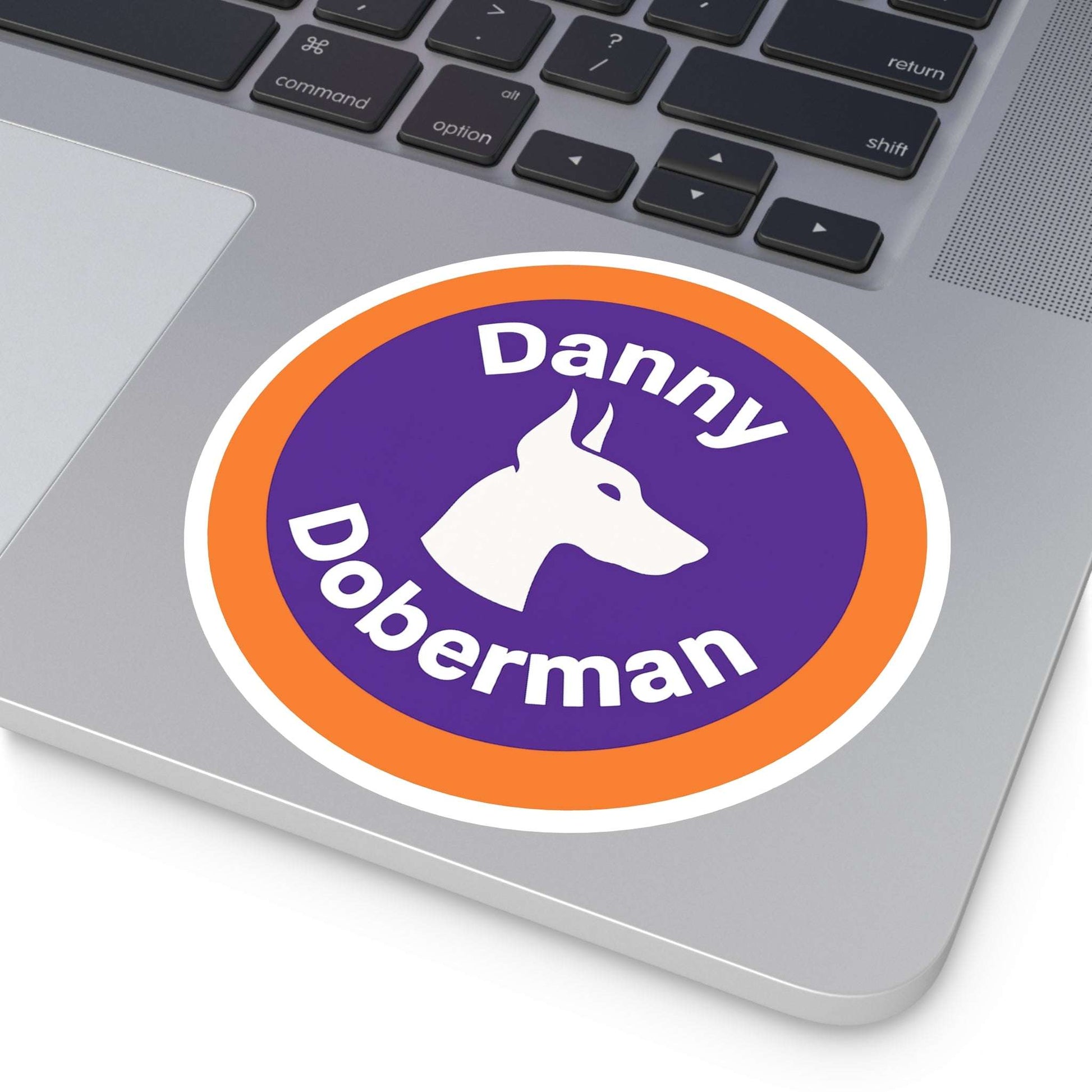 Custom Doberman Dog Round Stickers, Dog Lover Gift, Pet Owner Decal, Laptop Stickers, Indoor Outdoor Decoration