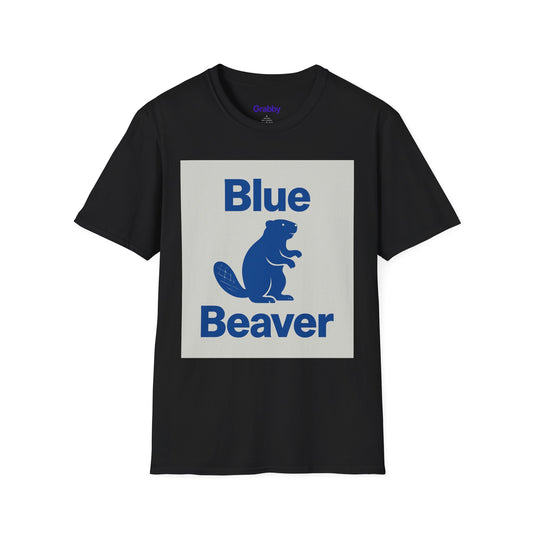 Blue Beaver Unisex Softstyle T-Shirt, Casual Wear, Great for Gifts, Nature Lovers, Wildlife Enthusiasts, Fun Shirt for Any Occasion