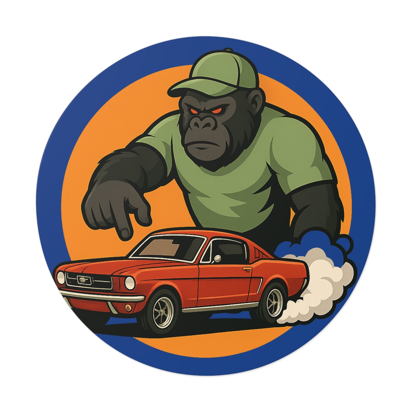 Gorilla Car Vinyl Stickers, Fun Car Decor, Reusable Stickers, Gift for Car Lovers, Cool Wall Art, Racing Theme